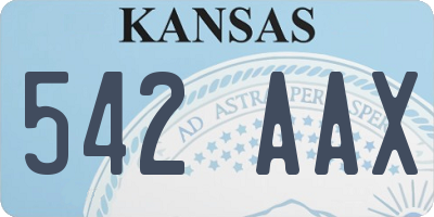 KS license plate 542AAX