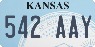 KS license plate 542AAY