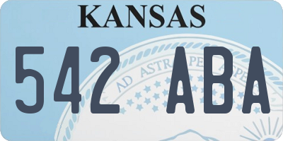 KS license plate 542ABA