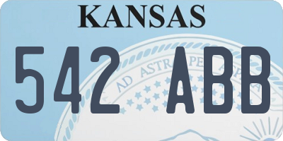 KS license plate 542ABB