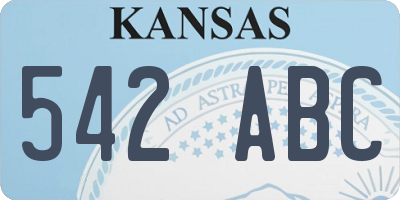 KS license plate 542ABC