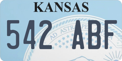 KS license plate 542ABF