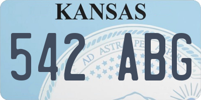 KS license plate 542ABG