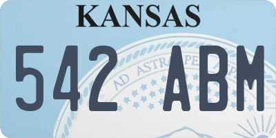 KS license plate 542ABM
