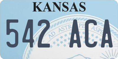 KS license plate 542ACA