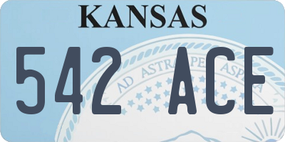 KS license plate 542ACE