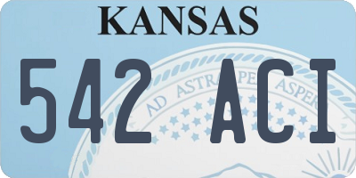 KS license plate 542ACI