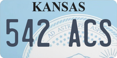 KS license plate 542ACS