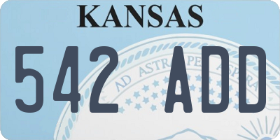 KS license plate 542ADD