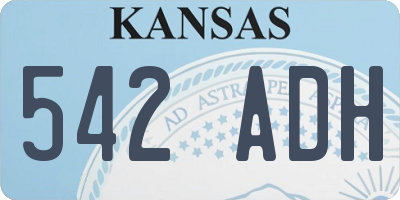 KS license plate 542ADH