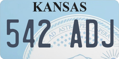 KS license plate 542ADJ