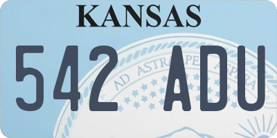 KS license plate 542ADU