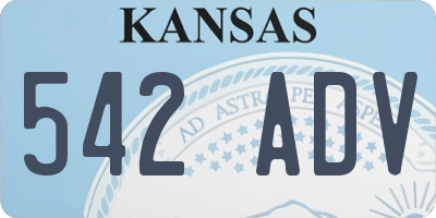 KS license plate 542ADV