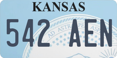KS license plate 542AEN