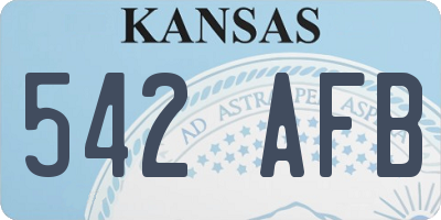 KS license plate 542AFB