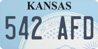 KS license plate 542AFD