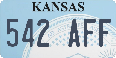 KS license plate 542AFF