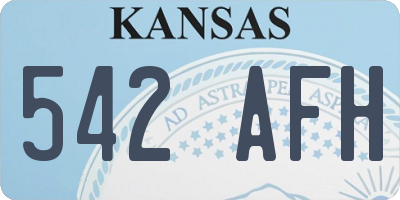 KS license plate 542AFH