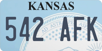 KS license plate 542AFK