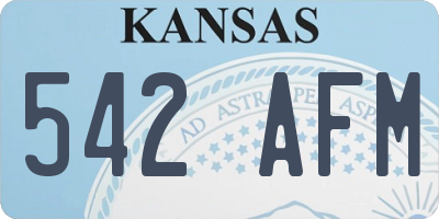 KS license plate 542AFM