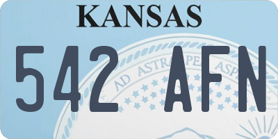 KS license plate 542AFN