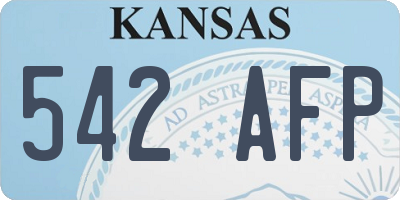KS license plate 542AFP