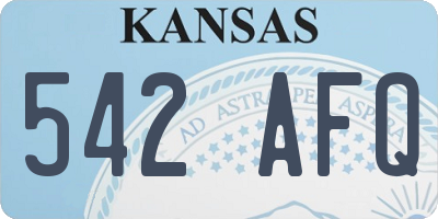 KS license plate 542AFQ