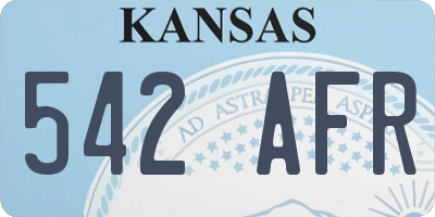 KS license plate 542AFR