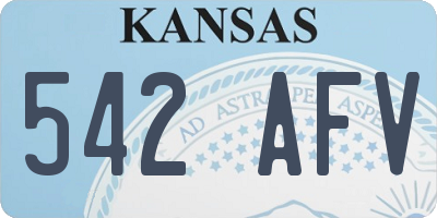 KS license plate 542AFV