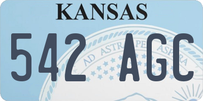 KS license plate 542AGC