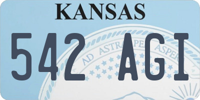 KS license plate 542AGI