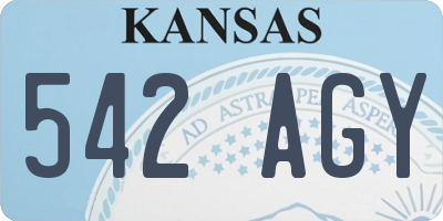 KS license plate 542AGY