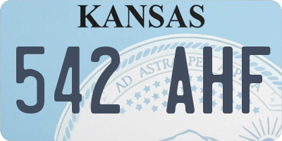 KS license plate 542AHF