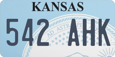 KS license plate 542AHK