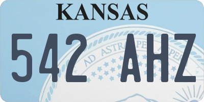 KS license plate 542AHZ