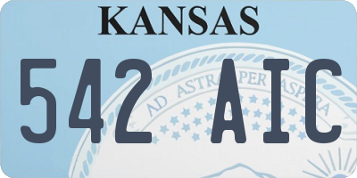 KS license plate 542AIC