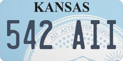 KS license plate 542AII