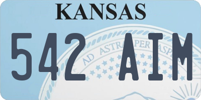 KS license plate 542AIM