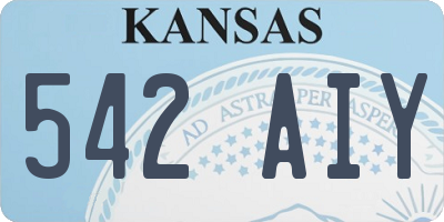 KS license plate 542AIY