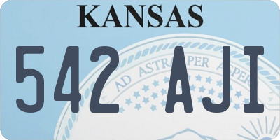 KS license plate 542AJI