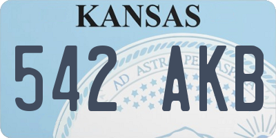 KS license plate 542AKB