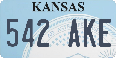 KS license plate 542AKE