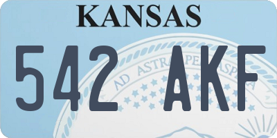 KS license plate 542AKF