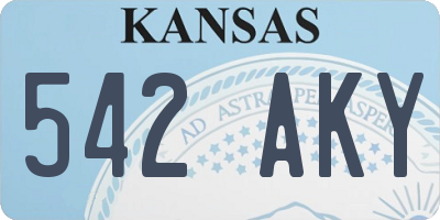 KS license plate 542AKY