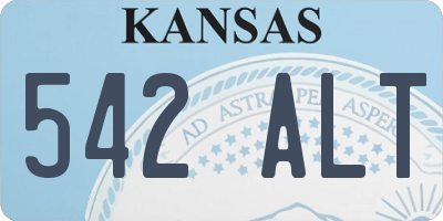 KS license plate 542ALT
