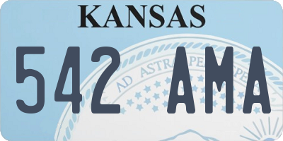 KS license plate 542AMA