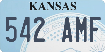KS license plate 542AMF