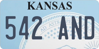 KS license plate 542AND
