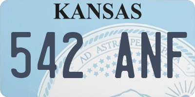 KS license plate 542ANF
