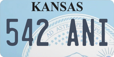 KS license plate 542ANI